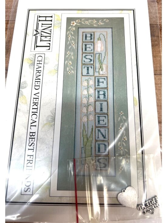 Hinzeit Other - Charmed Vertical Best Friends Cross-Stitch Pattern With Charms By Hinzeit